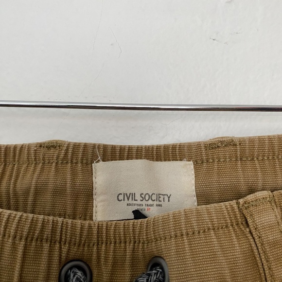 Civil Society Edwin Slouch Straight Leg Flat Front Casual Pants in Camel - Picture 6 of 6